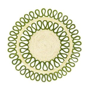 Modern Handwoven Round Bullseye Rattan <b>Placemat</b> Thanksgiving Table Decoration and Dining Table Serving Tray <b>Set</b> Indian - Product Image 1
