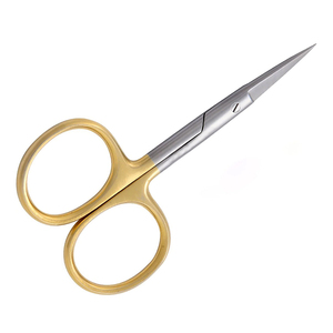 Tijeras de pesca con mosca de acero inoxidable supercortadas de 4 pulgadas personalizadas, medio dorado con borde dentado para tela/costura y atado de moscas - Product Image 6