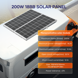 Panneau solaire monocristallin à demi-cellule de 200 W avec bordure blanche, efficacité de 22 %, système d'énergie solaire pour toiture avec garantie de 25 ans - Product Image 5