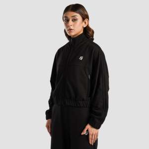 เสื้อแขนก่อนฤดูใบไม้ร่วงพร้อมคอตั้งกันลมมีสีดำ - Product Image 1