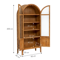 Vitrine en bois d'acacia à 4 portes Jo