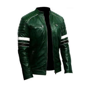 Vestes en cuir respirantes 2026 pour hommes et femmes, coupe-vent personnalisé, col montant chaud, logo frontal, design personnalisé écologique, OEM - Product Image 3