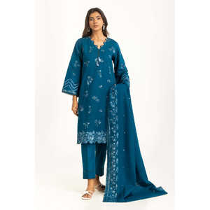 Traje Bordado Khaddar de 3 Piezas Estilo Casual IUSTKSD-1233 - Product Image 1