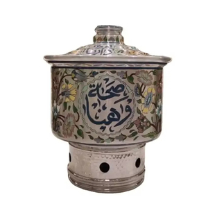 Chauffe-plats en métal argenté élégant pour les mariages arabes du Golfe Parfait pour les casseroles et les casseroles servant sur la table - Product Image 2