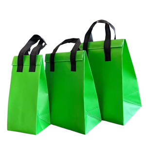 Sacs de transport alimentaire réutilisables et recyclables en non-tissé avec poignées longues, couleurs jaune, bleu, blanc, rouge pour les plats à emporter et le shopping CENPLAS - Product Image 2