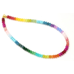 Hermoso Collar de Cuentas Redondas Lisas de Cuarzo Color Arcoíris, Cuentas de Piedras Preciosas de Cuarzo Multicolores de 7-8 mm AAA - Product Image 4