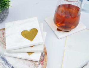 Nouveau design étoile blanche Accents polis étoiles décor à la maison moderne élégant sous-verres en marbre Premium tapis d'affichage de table Pad élégant - Product Image 6