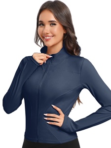Women Yoga <b>Jacket</b> Breathable Stretch <b>Workout</b> Top Athletic Wear for Gym Running Fitness Training Outfit - Product Image 1