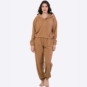 Vêtements de détente d'automne personnalisés Ensemble de jogging 2 pièces pour femmes Sweatshirt à capuche DDP Shipping - Product Image 1