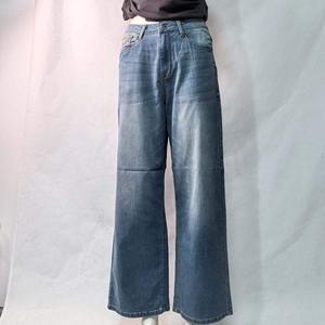 Pantalones vaqueros de pierna recta de cintura alta de tela ecológica personalizados de alta calidad para mujer estilo suelto de moda para verano con cierre de cintura elástica - Product Image 3