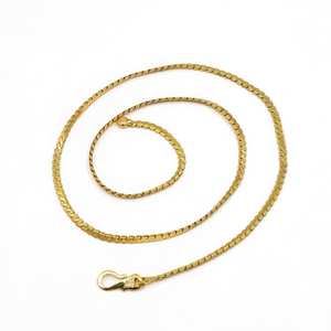 Collier chaîne serpent plate en laiton micro-plaqué or 14K 18K 24K pour femme, design moderne et tendance, vente en gros - Product Image 1