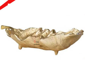 Vente chaude forme ronde en métal finition argentée plateau de service avec poignée dorée pour hôtel restaurant et bar - Product Image 4