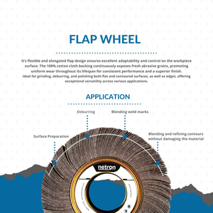 Netron Premium 300x50x100mm Roue à lamelles en oxyde d'aluminium OEM/ODM/OBM Meulage personnalisable en acier inoxydable - Product Image 2