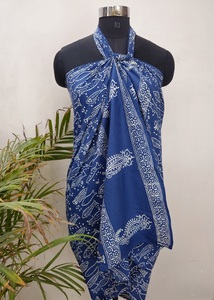 Nuevo diseñador personalizado algodón Pareo Sarong mano bloque impreso Indigo Fish Scoop escote Push-up sujetador playa moda de Bali - Product Image 3