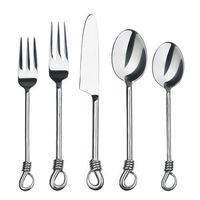 Vente chaude Antique Noir Poignée En Acier Inoxydable Couverts Ensemble 5PCS Miroir Poli Couteau Fourchette Cuillère Couverts Couverts Vaisselle