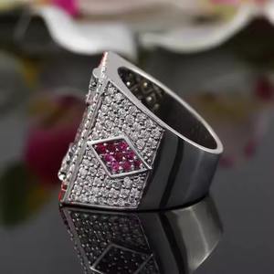 Baguette Unisex de lujo, anillo de oro de 14 quilates, laboratorio de color oro rosa cultivado con diamante de mossanita para bodas y regalos para hombres y mujeres - Product Image 4