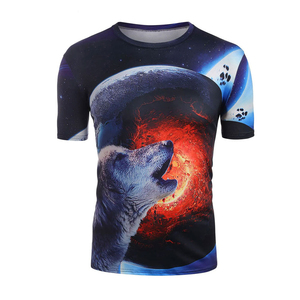 Camiseta de cuello redondo para hombre con diseño de sublimación de impresión digital 3D Características ligeras largas Ajuste de gran tamaño Precio barato - Product Image 2