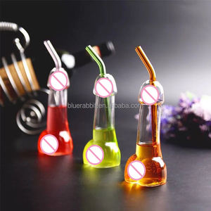 BlueRabbit vente en gros en forme de pénis tasse en verre Design créatif Transparent <span class=keywords><strong>Cocktail</strong></span> bouteille de vin drôle Sex Party jouet pour hommes - Product Image 2