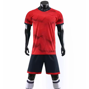 Soccer Uniform Set for Men and <b>KIDS</b> Custom Logo Printing Short Sleeve 100% Breathable Polyester Soccer Uniforms - Product Image 2