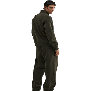 Men's Loose Fit Half <b>Zip</b> Sweatshirt Blank Crew <b>Neck</b> High Quality Fleece Blank Plain Custom Embroidery Boy's Sweatshirt OEM - Product Image 2