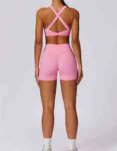 Venta al por mayor de sujetador de deporte de alto impacto elástico personalizado mujeres gimnasio Fitness Yoga conjuntos para las mujeres de alta calidad fitness yoga conjunto - Product Image 2