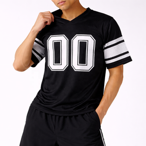 Camiseta de Fútbol Americano Personalizada para Hombre, con Estampado, Cuello en V, Manga Corta, Transpirable, Elástica en Cuatro Direcciones, Ecológica y Deportiva - Product Image 3