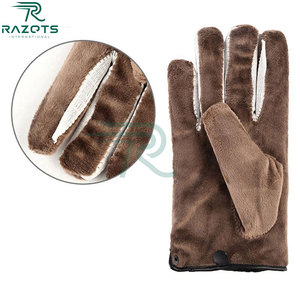 Razorts Genuine Leather <b>Touch</b> <b>Screen</b> <b>Gloves</b> Wrist Length Thermal Breathable For Women Cycling Travel Daily Use - Product Image 6