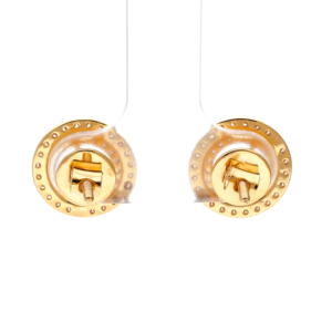 Pendientes de Botón con Halo de Flores Redondas de Lujo para Mujer, para Boda - Product Image 5