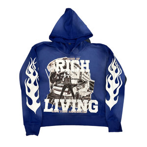 เสื้อฮู้ดผ้าฝ้าย100% หลากสี2024มีฮู้ดโอเวอร์ไซส์หนาพิเศษโลโก้ออกแบบได้ตามต้องการ - Product Image 2