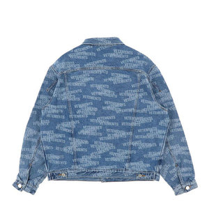 Chaqueta vaquera holgada para hombre, versión personalizada, distribución aleatoria de algodón con estampado de letras, servicio OEM delgado de dibujos animados - Product Image 2