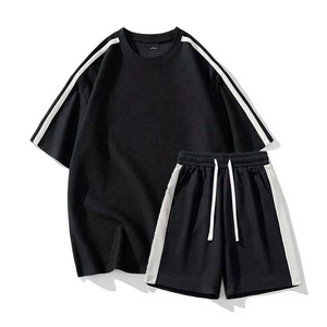 Winter Men's Shorts Sets Two Piece T-Shirt and Casual <b>Pants</b> 100% Cotton Breathable Fleece High Quality - Product Image 6