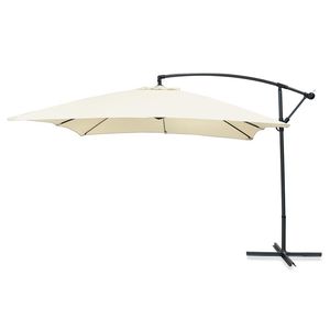 Ombrellone da Giardino Moderno 3x2m Color Ecru con Telaio in Alluminio e Materiale in Poliestere Pieghevole per Uso Esterno e Piscina - Product Image 1