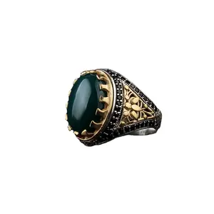 Кольцо из агатового камня с традиционным мотивом, турецкое мужское кольцо ручной работы, 925 серебряное Ювелирное кольцо, турецкое серебряное Ювелирное кольцо, оптовая продажа