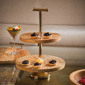 Minimalist <b>Wooden</b> <b>Cake</b> <b>Stand</b> for Modern Events <b>Wooden</b> & Metal <b>Cake</b> <b>Stand</b> with Natural Wood Beauty for Multi Event Use - Product Image 1