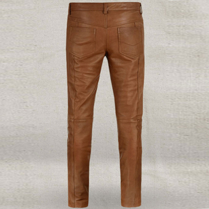 Pantalons en cuir pour hommes Offres Spéciales fabriqués en usine en gros 2025 pantalons en cuir décontractés amples pour hommes de la meilleure qualité - Product Image 3