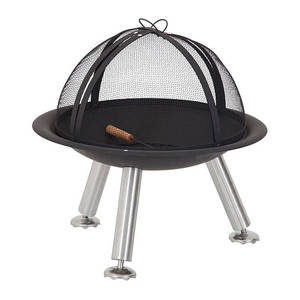 Chimenea al aire libre portátil compacto al aire libre hoguera jardín Patio Camping quemador redondo fuego cuenco hierro fundido pintura negra hoguera - Product Image 5