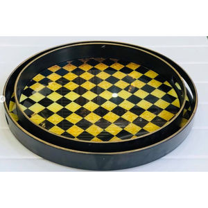 Plateaux de service alimentaires ronds dorés Fournitures de maison et d'ustensiles de cuisine Plateau de serveur alimentaire de table Plateau de conception récente - Product Image 2