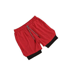 Pantalones Cortos Deportivos de Malla para Hombre, con Logotipo Personalizado, 2 en 1, Ecológicos, Impermeables, de Secado Rápido, Transpirables, con Cintura Elástica, Color Sólido - Product Image 1