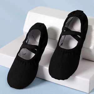 Vente en gros de chaussures de danse professionnelles confortables élastiques rose rouge noir blanc dessus en toile Lycra - Product Image 1