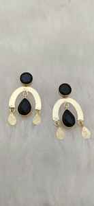 Ensemble de boucles d'oreilles à motif moderne imitation laiton lourd fait à la main plaqué rhodium Design mignon pierre personnalisable en vrac élégant - Product Image 6