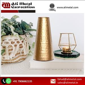 แจกันดอกไม้โลหะทรงกลมทันสมัยไม่เหมือนใครพร้อมค้อนดีไซน์ใหม่แจกันดอกไม้เครื่องที่มีสไตล์สำหรับบ้านและการปรับแต่งได้อย่างเต็มที่ - Product Image 5