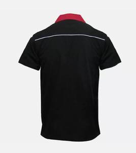 Men's Vintage <b>Bowling</b> <b>Shirt</b> with Contrast Vertical Panel White Piping Detail Open Notch Collar and Breathable Performance Fabric - Product Image 2