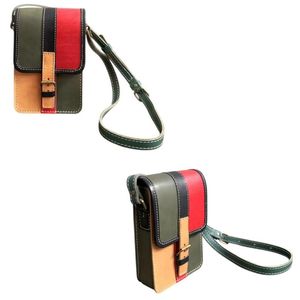 Sac à bandoulière rétro en cuir véritable fait main, inspiré de la mode coréenne, avec blocs de couleurs multicolores, fermeture magnétique, look élégant et vintage - Product Image 4