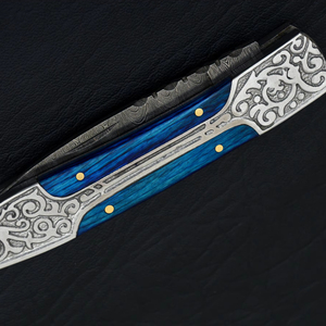Couteau à lame pliante Skinner tactique pour hommes gaine de corne de taureau en acier damas forgé pour le camping la chasse personnalisable cadeau OEM lui - Product Image 2