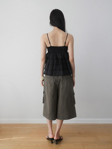 Camisola de chifón con lunares y volantes para mujer, diseño estético coqueto con ribete de encaje, ideal para uso casual de verano. - Product Image 4