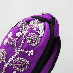 Diademas de Pelo con Nudo Ancho de Moda, Diademas de Flores Cosidas a Mano para Mujeres y Niñas, Accesorios para el Cabello - Product Image 2