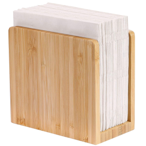 Wholesale Tabletop Freestanding High Quality Bamboo Wood <b>Napkin</b> Holder Restaurant Table Tissue <b>Dispenser</b> - Product Image 3