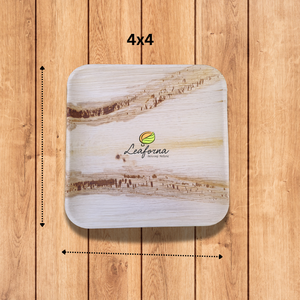 Assiettes réutilisables en feuille de palmier écologiques de 4 pouces, vaisselle carrées naturelles biodégradables à usage intensif pour événements, restauration fournie - Product Image 1