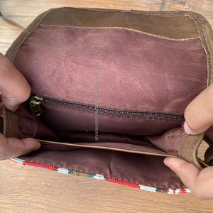 Bolso bandolera de cuero Kilim genuino hecho a mano con patrón Tribal nuevo con correa ajustable y bolso cruzado étnico bohemio con múltiples bolsillos para mujer - Product Image 6