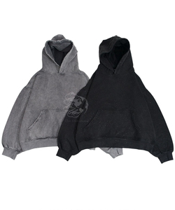 Venta al por mayor de ropa de calle de alta calidad Unisex algodón Boxy Rhinestone Hoody lavado ácido cremallera Oversize Zip Up Hoodies hombres - Product Image 1